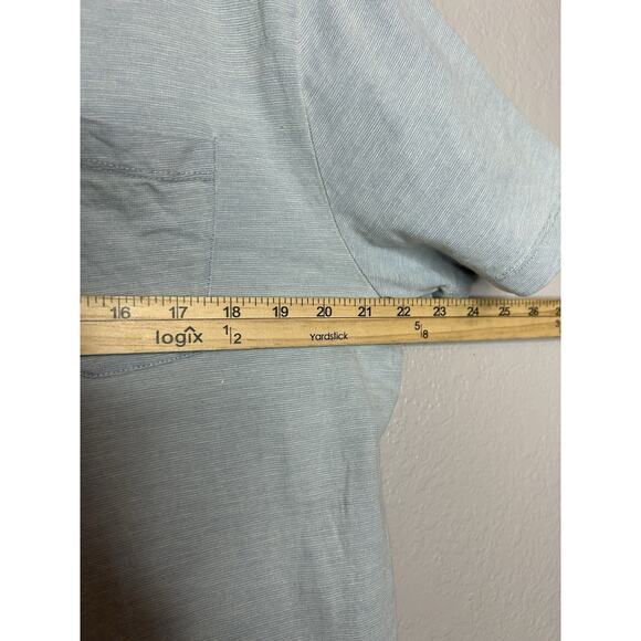 Marine Layer Large Light Blue Short Sleeve Polo Shirt Casual Workwear - Picture 9 of 9